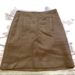 Loft Ann Taylor brown tan wool blend skirt